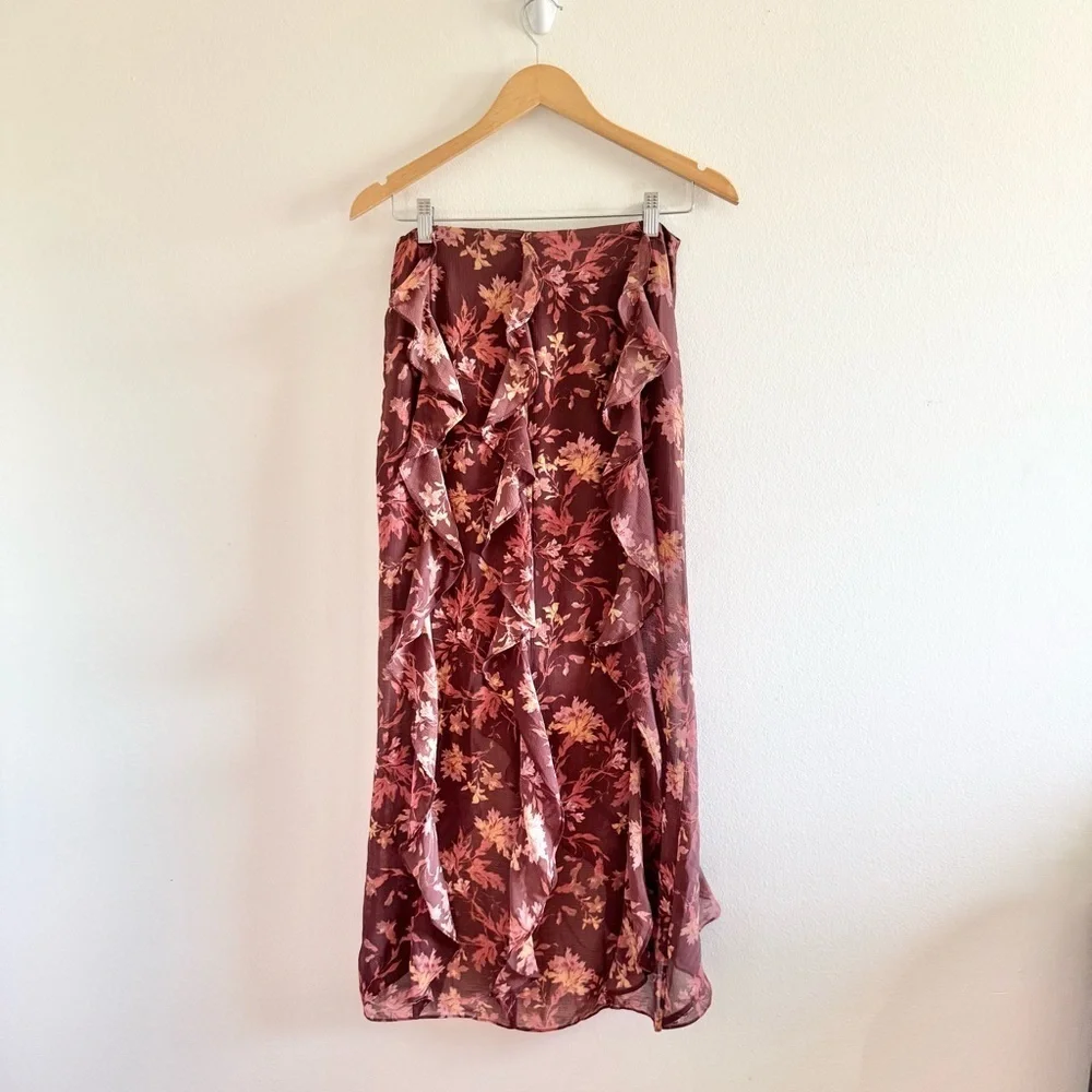 NWT Free People Floral Flounce Around Maxi Skirt 0 - Picture 6 of 13